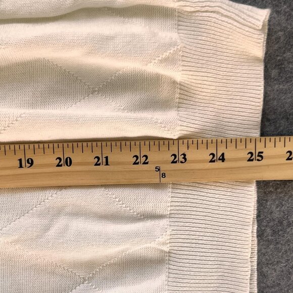 Alan Flusser Mens L Sweater Vest White Diamond Knit Pullover Golf Classic Preppy - Picture 6 of 8